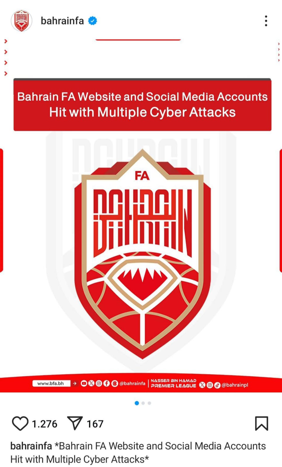 Foto: Asosiasi Sepak Bola Bahrain Ngaku Dapat Serangan Cyber Imbas Laga Kontroversialnya | Pifa Net