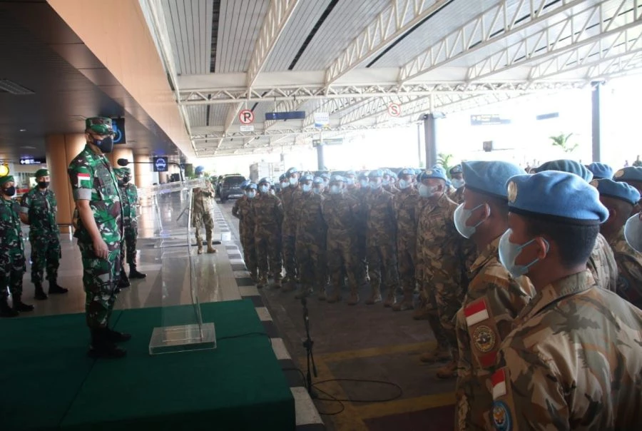 Foto: Kasdam XII/Tpr Sambut Satgas BGC TNI Konga XXXIX-C/MONUSCO Usai Misi Perdamaian di Kongo | Pifa Net