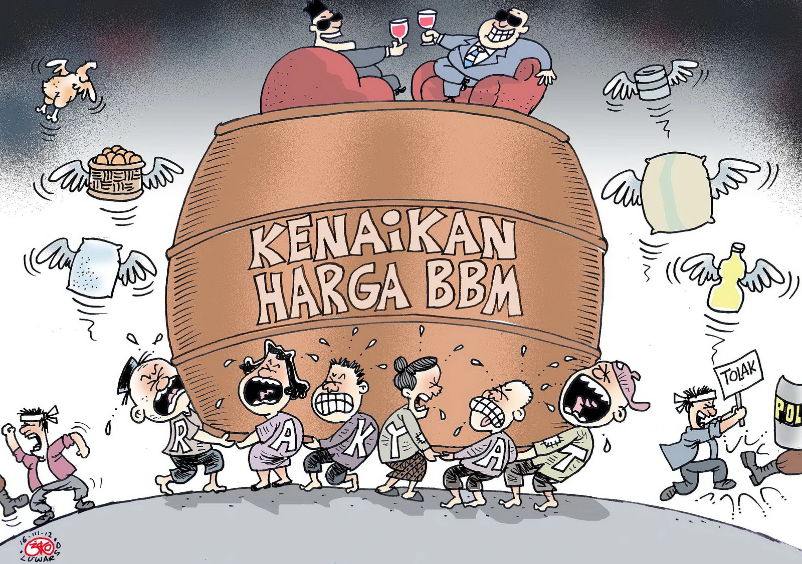Ilustrasi rakyat menjerit dan frustasi karena harga BBM yang naik setelah pandemi. (Foto: Istimewa/Kompasiana)