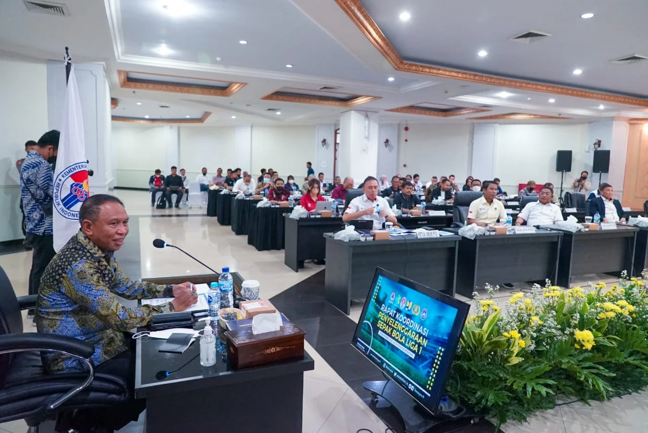 Rakor lanjutan kompetisi Liga 1 di  Auditorium Kemenpora, Jakarta, pada Senin (28/11/2022). (Foto: Dok. PSSI)