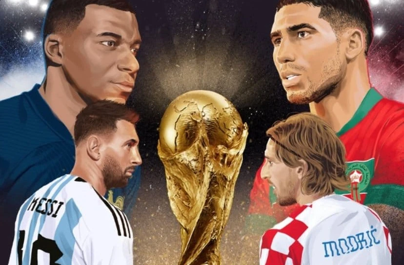 4 tim melaju ke semi final Piala Dunia 2022 Qatar. (Foto: Twitter @idextratime)