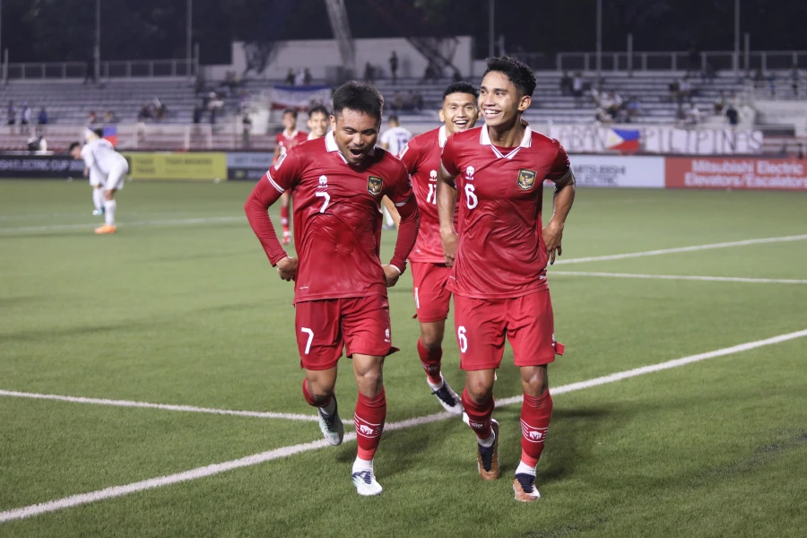 Selebrasi gol Marselino Ferdinan. (Foto: Dok. PSSI)