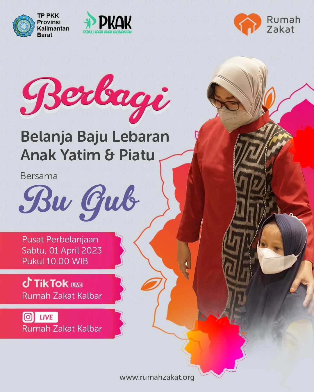Foto: Lismaryani Sutarmidji Bersama Rumah Zakat Kalbar Belanjakan Anak Yatim Piatu Baju Lebaran | Pifa Net