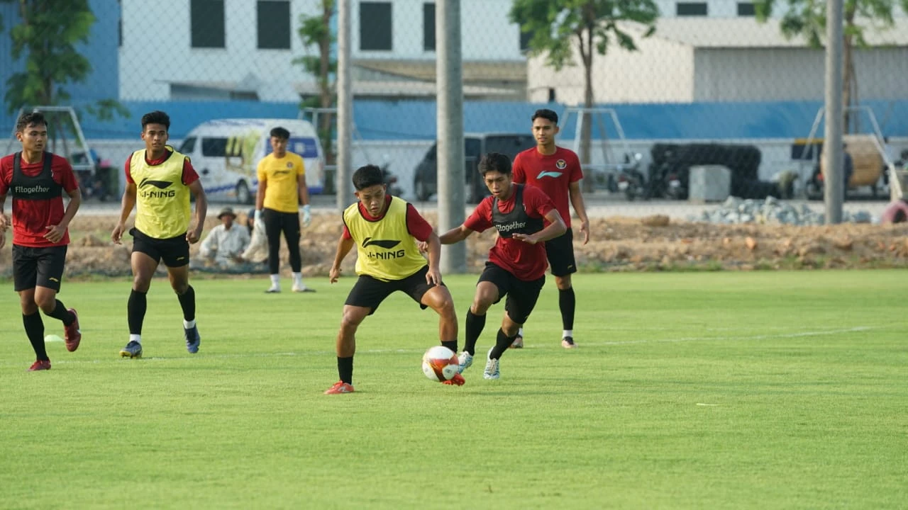 Latihan Timnas U-22 jelang menghadapi Filipina di laga perdana SEA Games 2023. (Dok. PSSI)