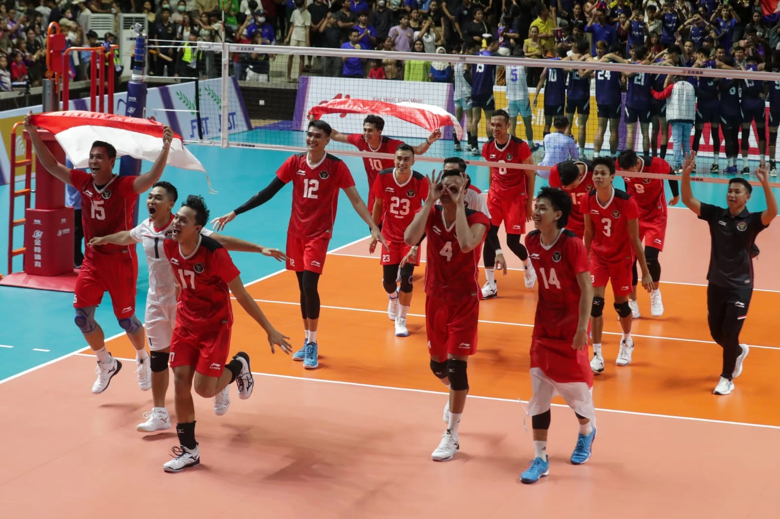 Indonesia meraih medali emas untuk yang ketiga kalinya di cabor Voli Putra SEA Games. (Dok. Kemenpora)