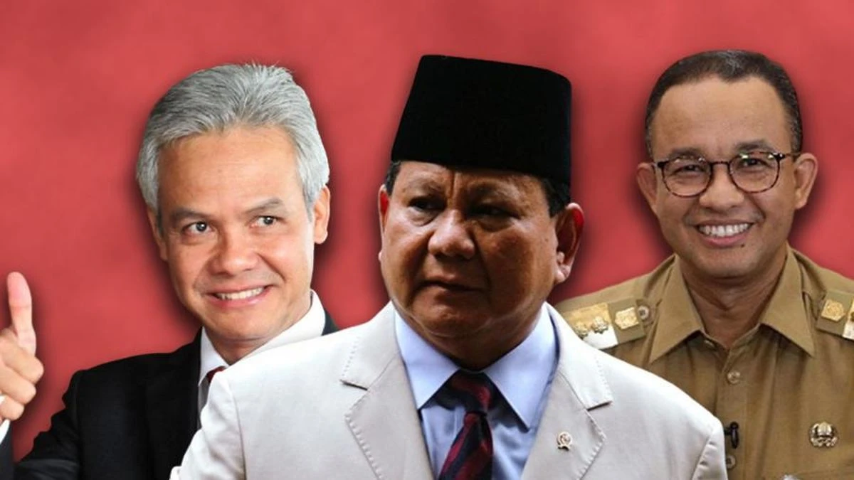 Elaktabilitas Capres hasil studi Profesor Mujani terbaru hingga April 2023. (Detikcom)