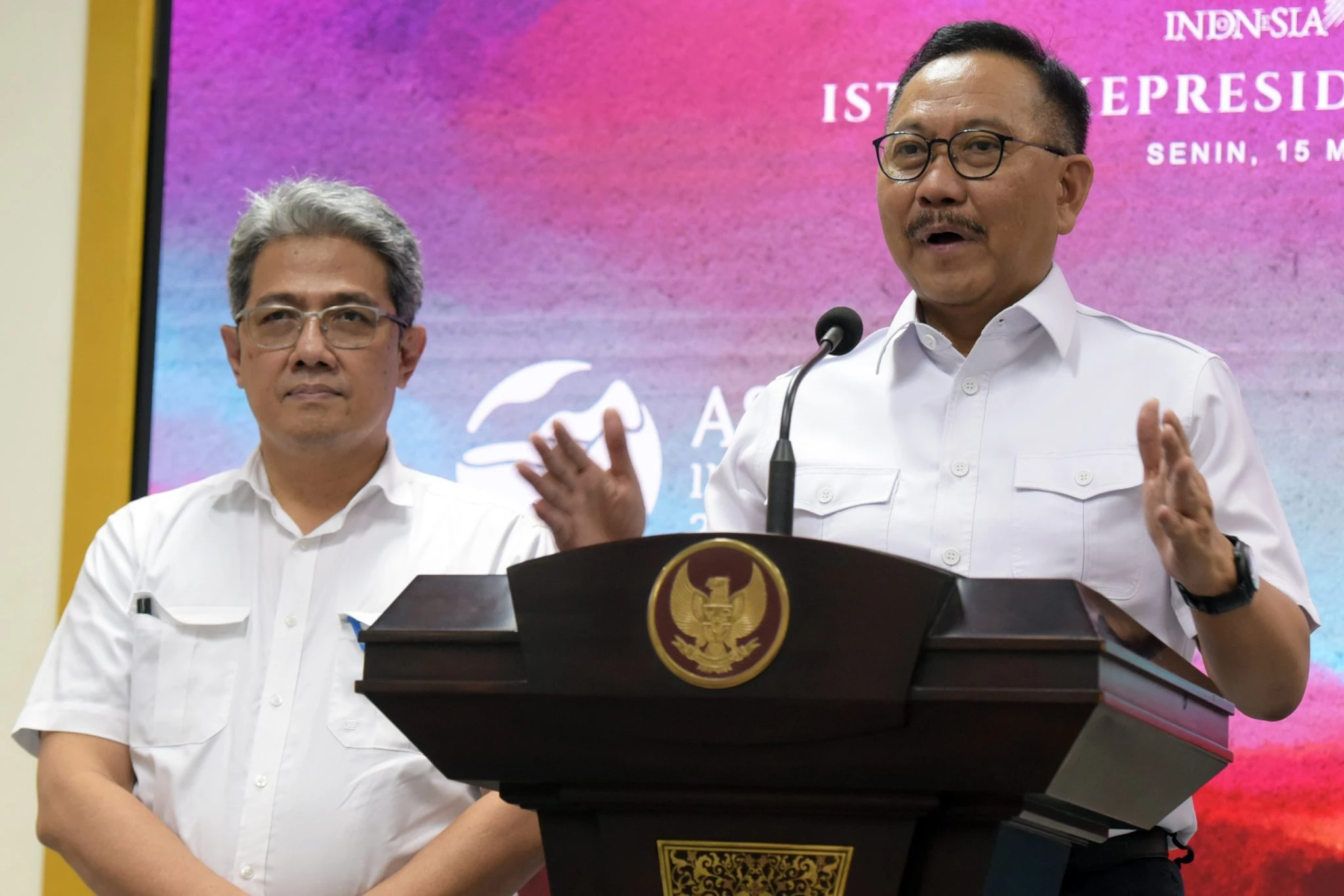 Kepala Otorita IKN (OIKN) Bambang Susantono, menyampaikan arahan Presiden Jokowi. (Dok. Setkab RI/Rahmat)