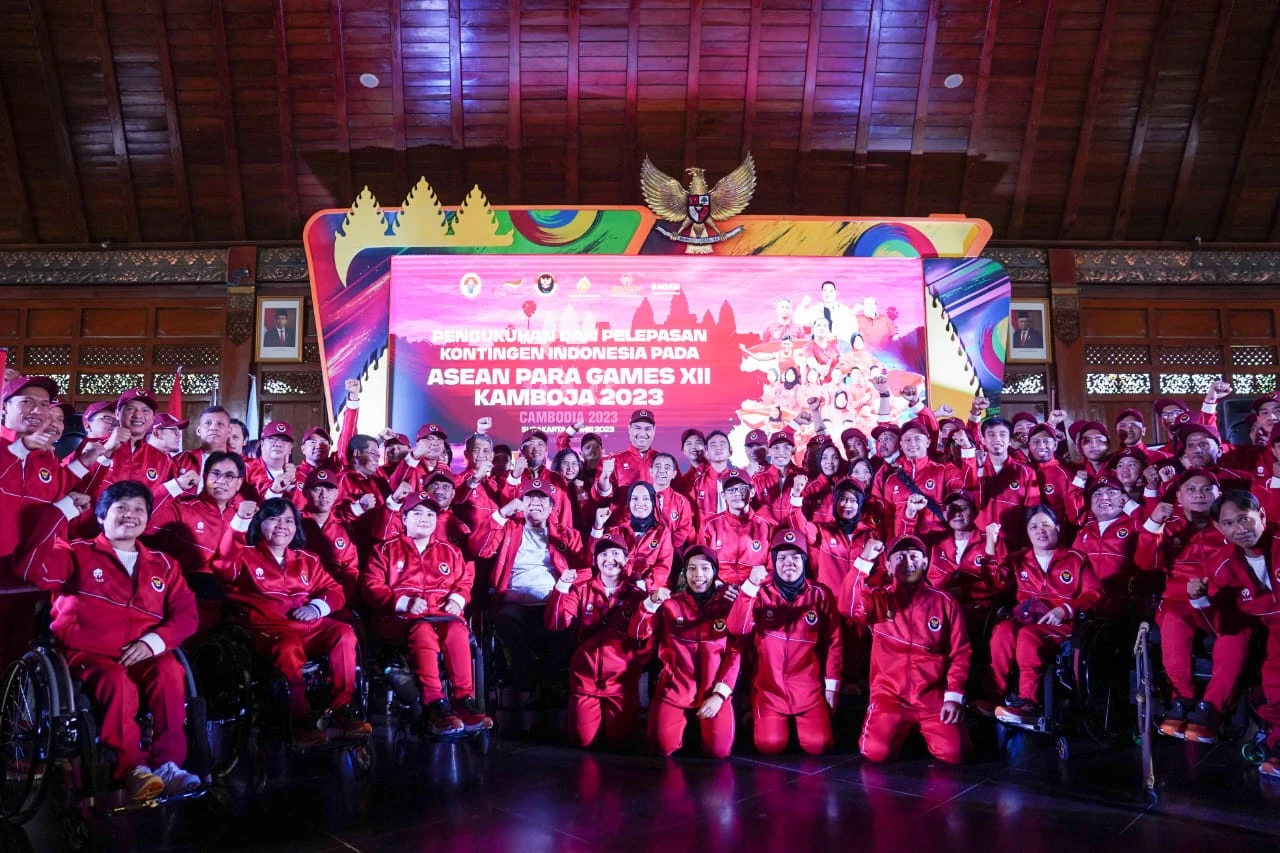 Pelepasan kontingen Indonesia untuk ASEAN Para Games 2023 Kamboja. (Dok. Kemenpora/Muchlis)