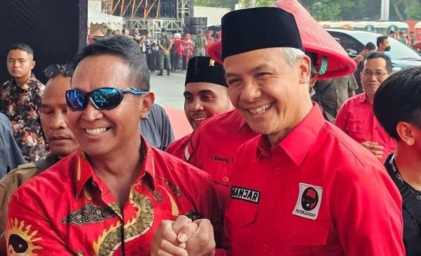 Mantan Panglima TNI Andika Perkasa, menyatakan dukungan personalnya terhadap Ganjar Pranowo di Pilpres 2024. (Detikcom/Anggi Muliawati)