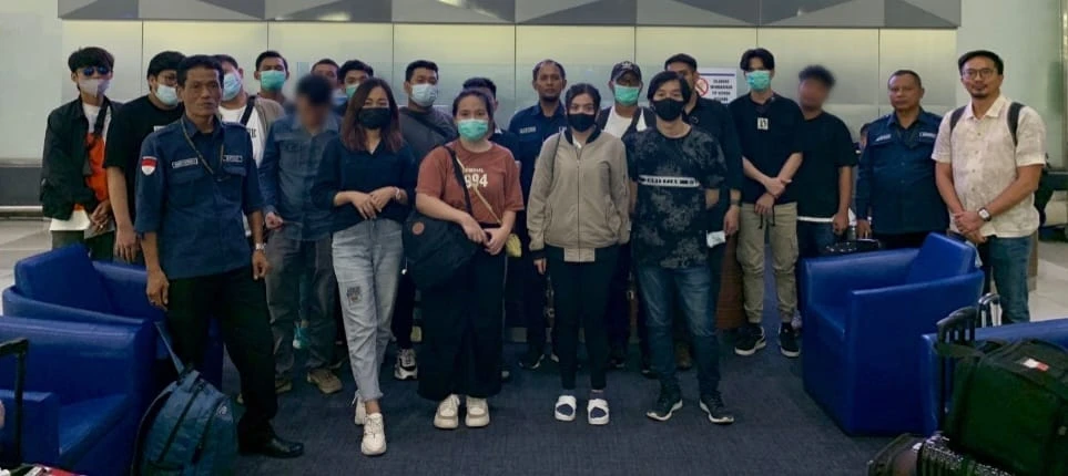 Pemulangan 17 Warga Negara Indonesia (WNI) yang menjadi Korban Tindak Pidana Perdagangan Orang (TPPO) dari Myanmar. (Dok. Kemlu RI)