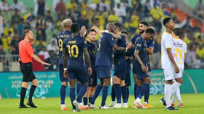 Al Nassr menang telak 5-1 atas Ohod di ajang King's Cup 2023/2024, main tanpa Cristiano Ronaldo. (Twitter Al Nassr)