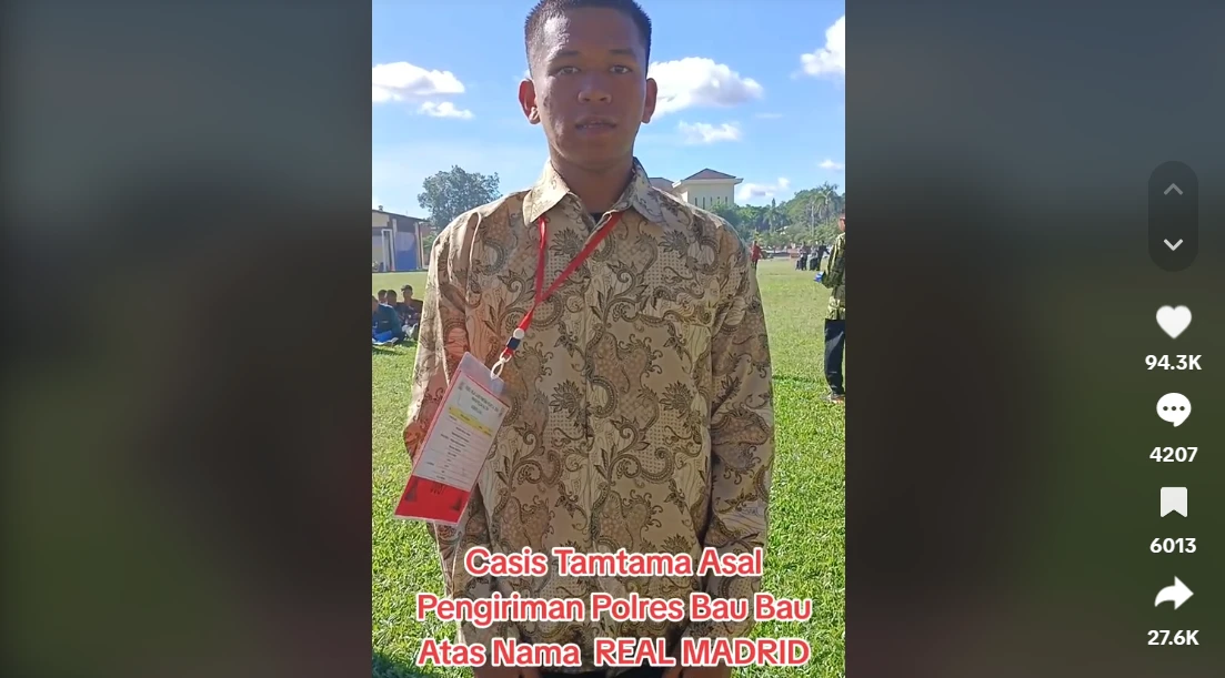 Foto: Unik, Casis Tamtama Asal Polres Baubau Bernama Real Madrid | Pifa Net