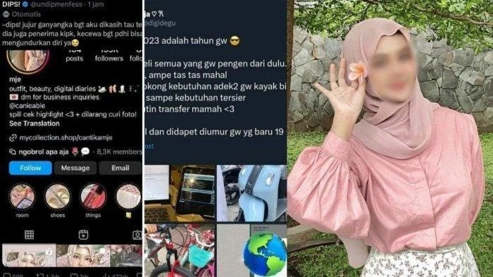 Kolase mahasiswi penerima KIP yang bergaya hedon. (TribunJabar)