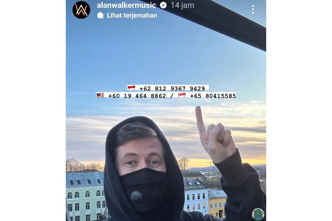 Foto: Alam Walker Sebar Nomor WA untuk Fans Indonesia, Ada yang Mau Silahturami? | Pifa Net