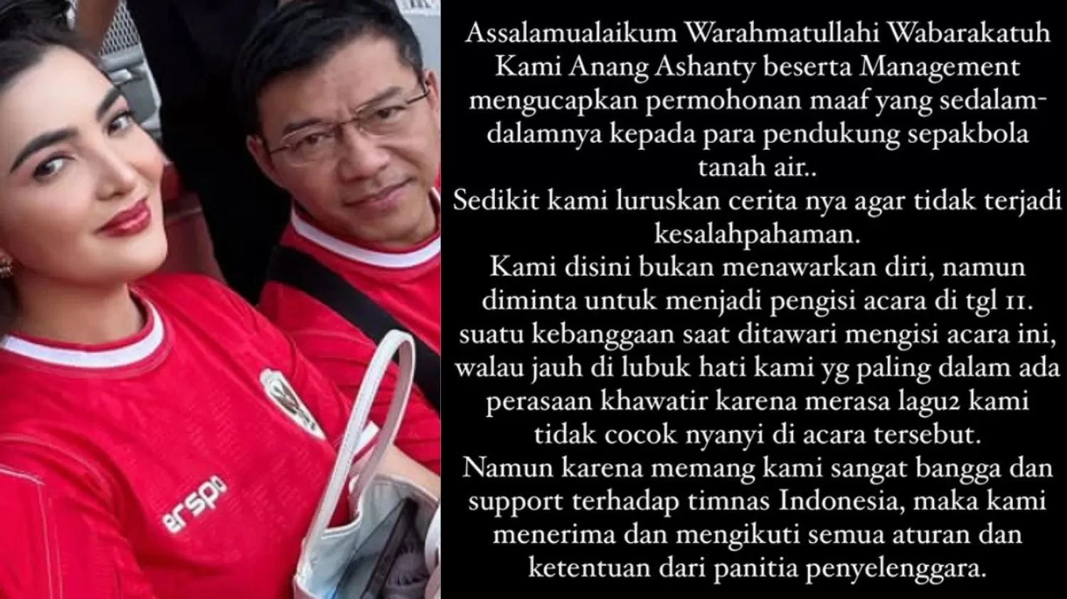 Foto: Anang Hermansyah Meminta Maaf kepada Pendukung Sepak Bola Indonesia soal Nyanyi di GBK | Pifa Net