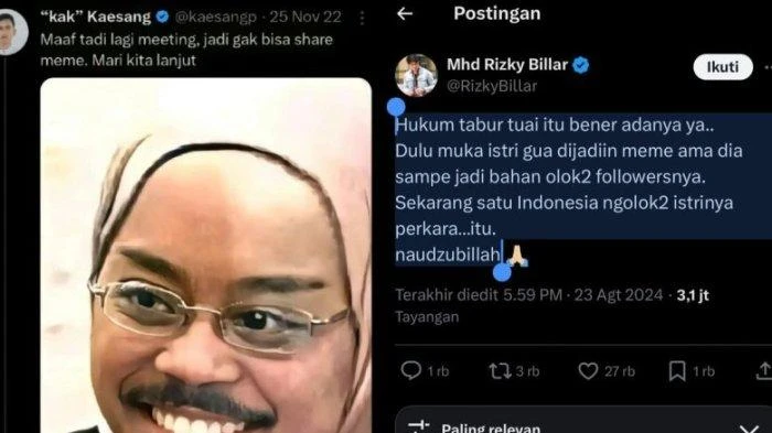 Foto: Rizky Bilar Diduga Sindir Kaesang Lewat Cuitan ‘Hukum Tabur Tuai’ di X | Pifa Net