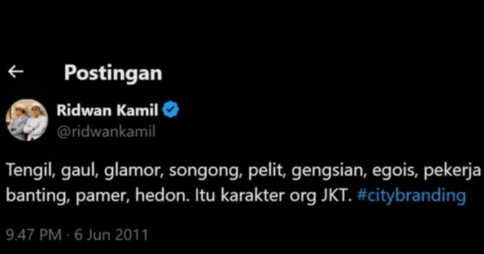 Foto: Tweet Lawas Ridwan Kamil Viral, Kritik DPR hingga Sebut Karakter Orang Jakarta Songong | Pifa Net