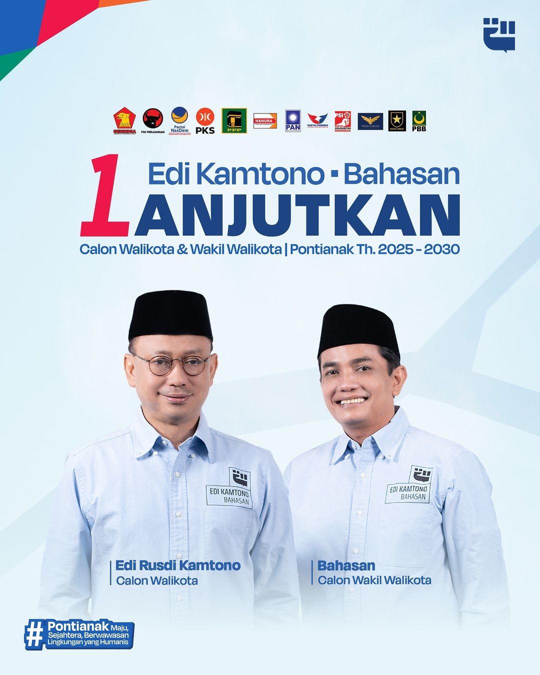 Foto: Edi-Bahasan Siap Kampanyekan Program Unggulan Usai Dapat No Urut 1 di Pilwako Pontianak 2024 | Pifa Net