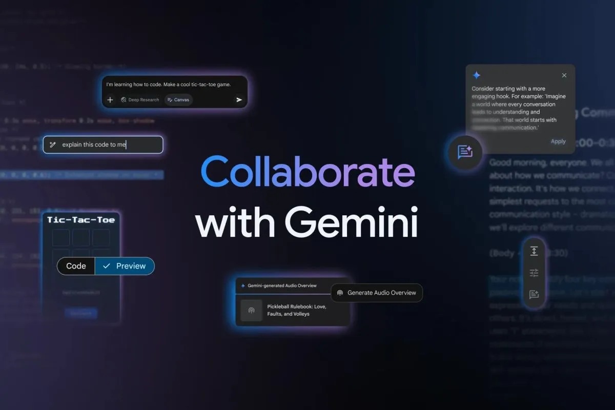 Foto: Google Tambahkan Fitur Audio Overview dan Canvas di Gemini, Pengguna Kini Bisa Ringkas Dokumen jadi Unik Podcast | Pifa Net