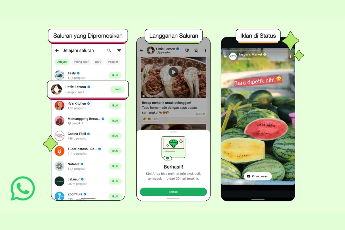 Foto: WhatsApp Perkenalkan Tiga Fitur Baru: Saluran Langganan, Promosi, dan Iklan Status | Pifa Net