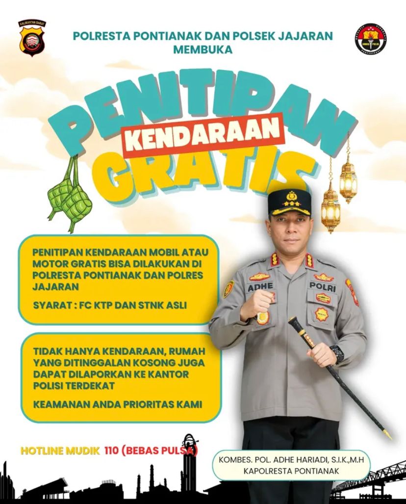 Foto: Mudik Lebaran, Ini Cara Titip Kendaraan di Polresta Pontianak | Pifa Net