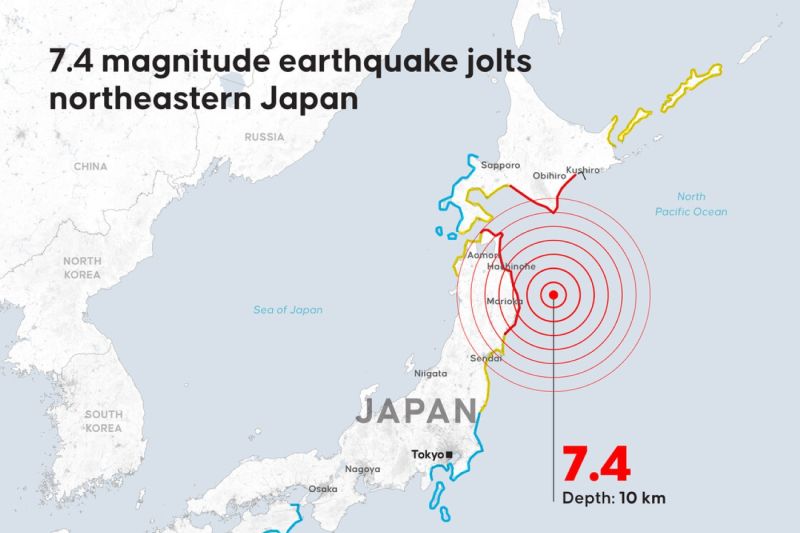 Foto: Kemlu Pastikan Tak Ada WNI Terdampak Gempa 7,4 dan Tsunami di Jepang | Pifa Net