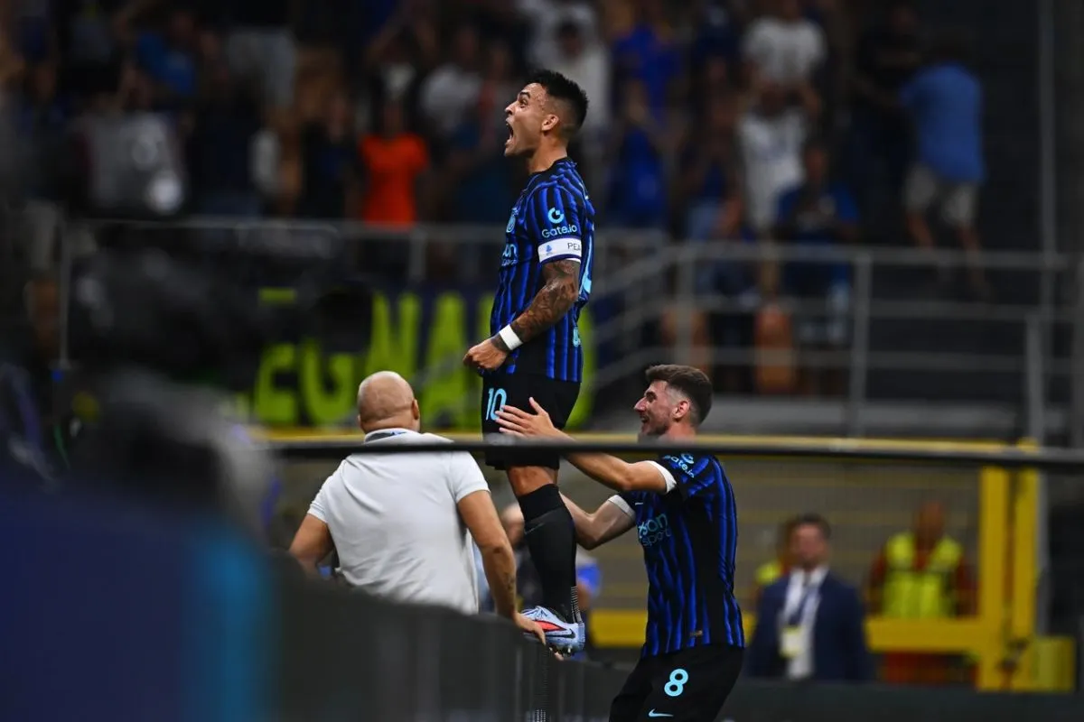 Selebrasi Lautaro Martinez setelah mencetak gol untuk Inter Milan. Inter.it