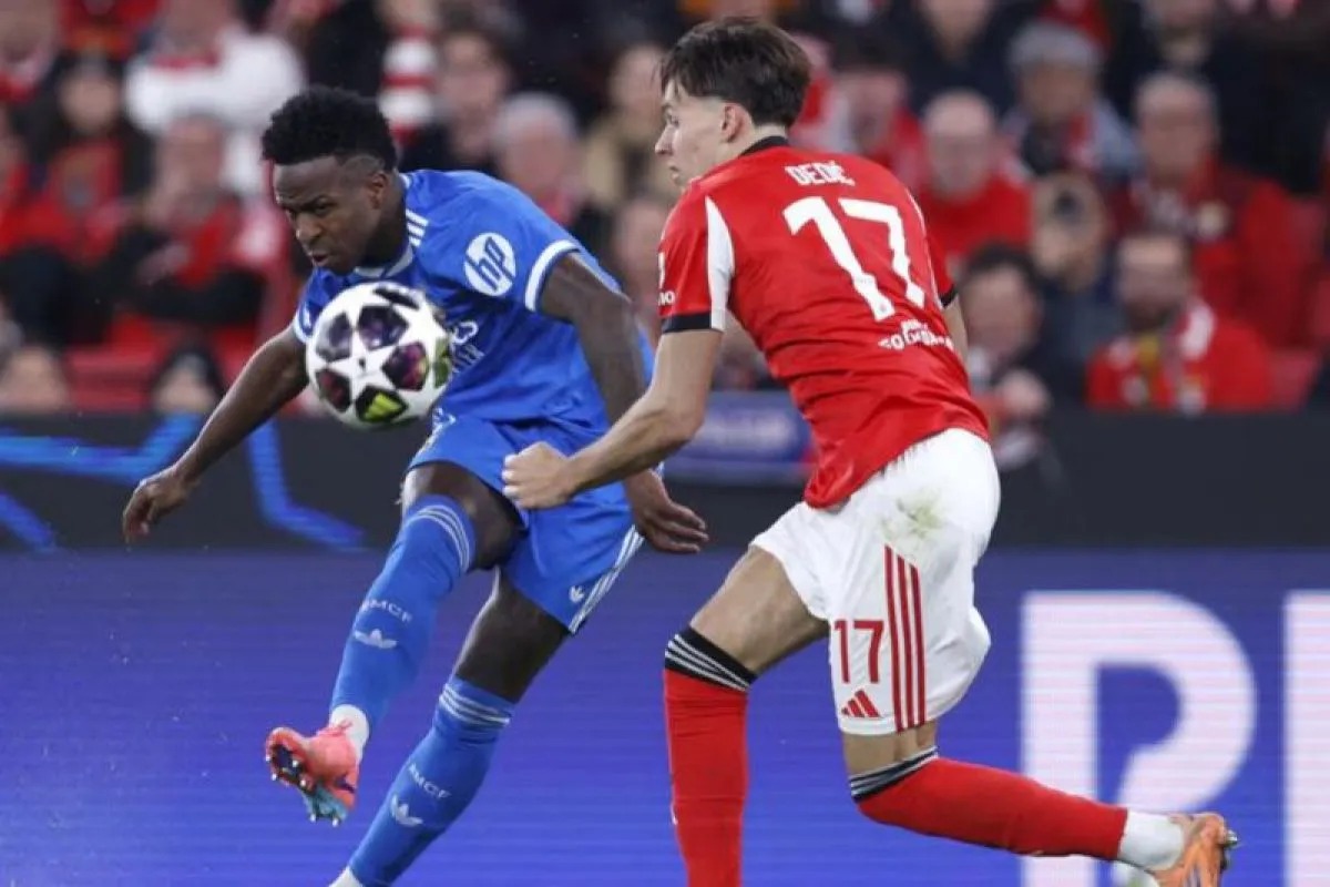 Foto: Gol Vinicius Junior Bawa Real Madrid Tekuk Benfica 1-0 di Leg Pertama Playoff 16 Besar Liga Champions | Pifa Net