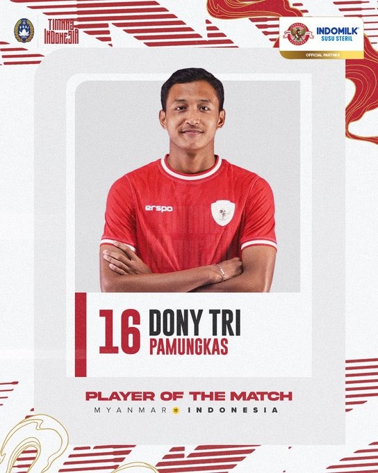 Foto: Dony Tri Pamungkas Dinobatkan sebagai MOTM Laga Indonesia vs Myanmar di AMEC 2024 | Pifa Net