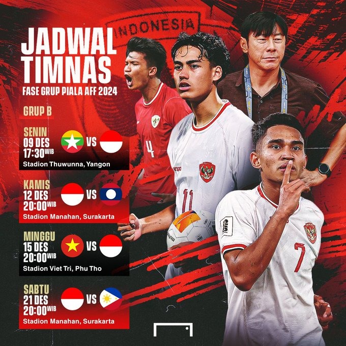 Foto: Jadwal Timnas Indonesia di Piala AFF 2024: Kick-off Mulai 9 Desember | Pifa Net
