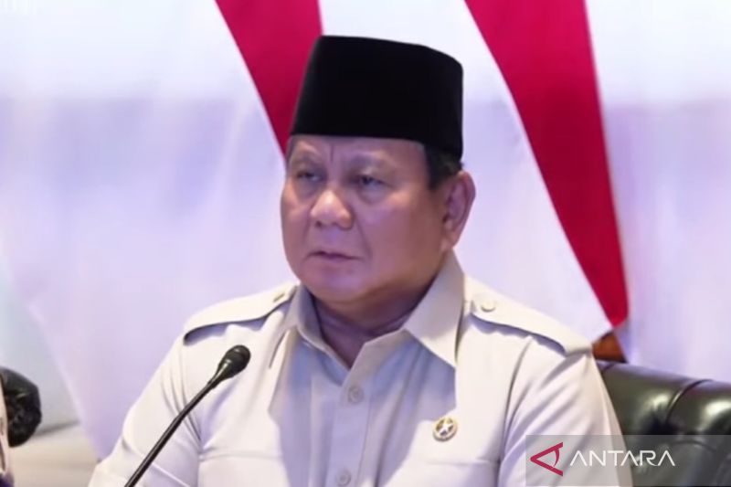 Tangkapan layar - Presiden Prabowo Subianto memberikan sambutan dalam peresmian 218 jembatan melalui tayangan konferensi video dari Jakarta, Senin (9/3/2026). ANTARA/Youtube Sekretariat Presiden